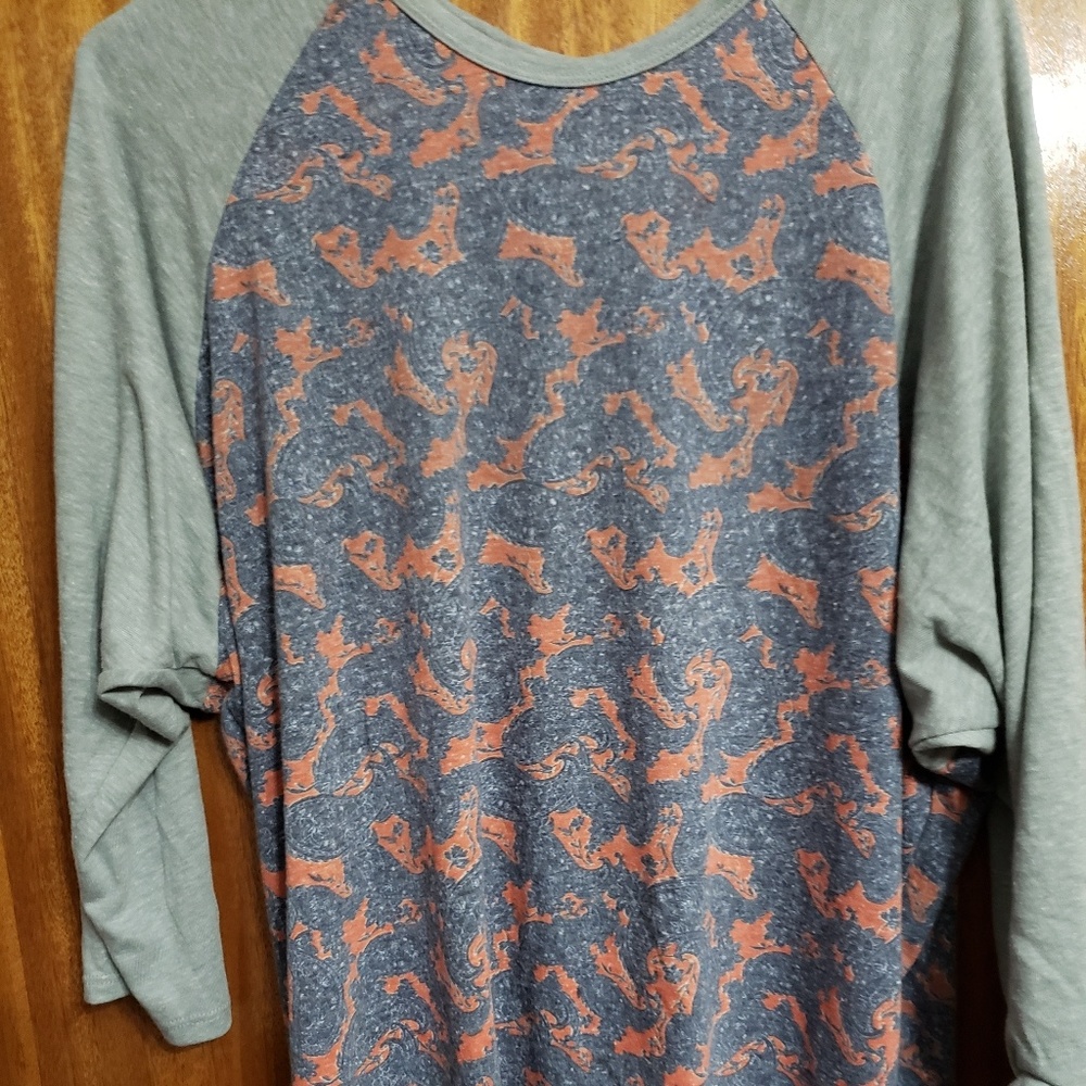 Lularoe 3x paisley gray orange NWT